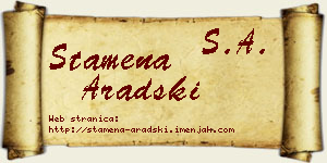 Stamena Aradski vizit kartica